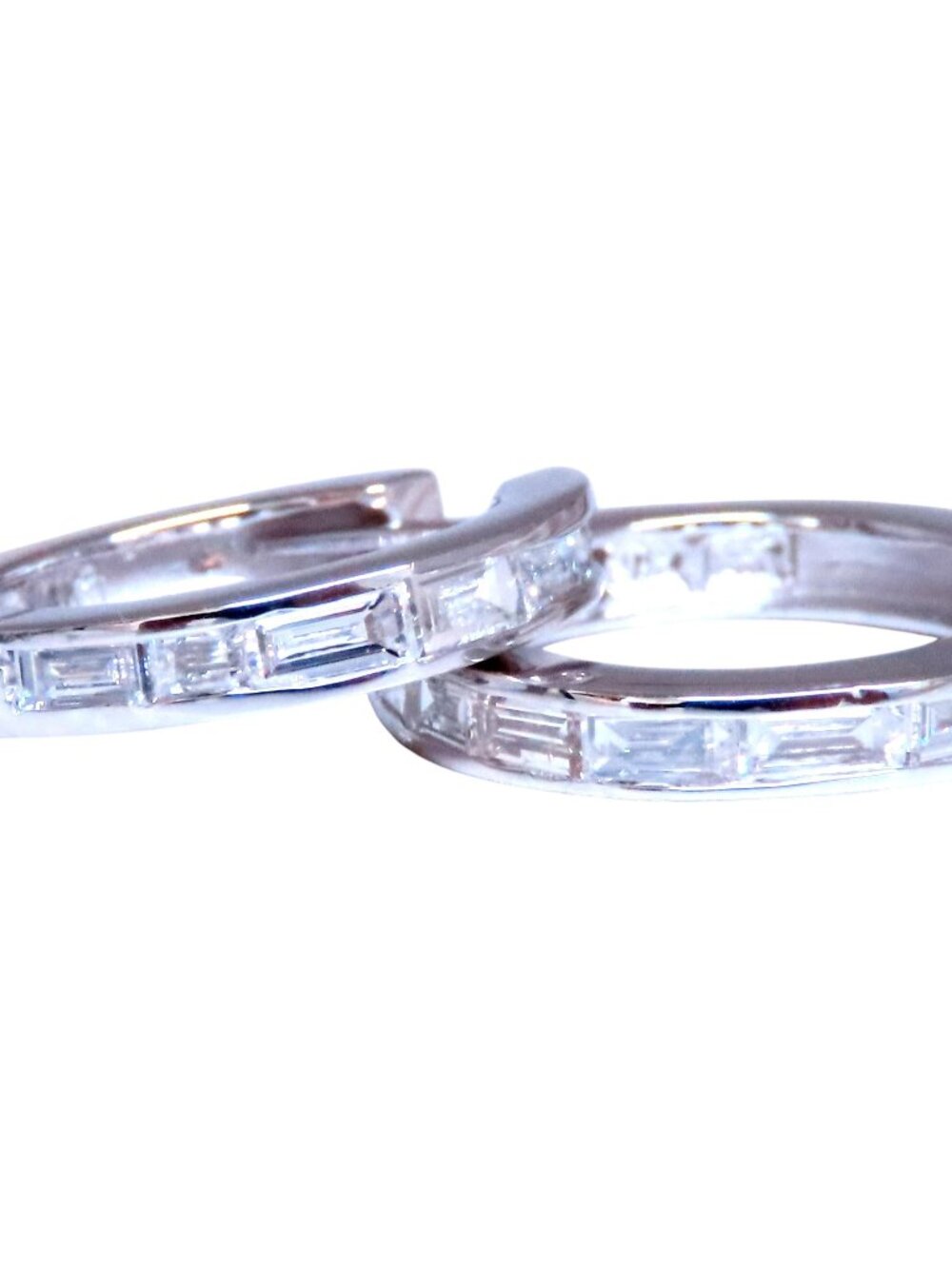 .50ct Natural Baguette Diamond Hoop Earrings 14kt 12497*